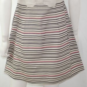 NWT Tan & Black Red Navy Stripes Bow Dress Sz M
